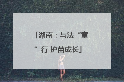 湖南：与法“童”行 护苗成长