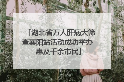 湖北省万人肝病大筛查襄阳站活动成功举办 惠及千余市民