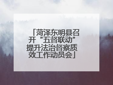 菏泽东明县召开“五督联动”提升法治督察质效工作动员会