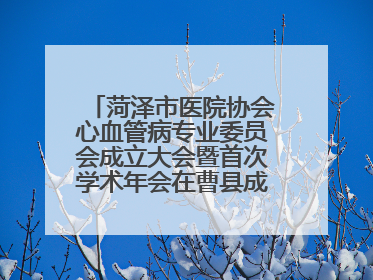 菏泽市医院协会心血管病专业委员会成立大会暨首次学术年会在曹县成功举行