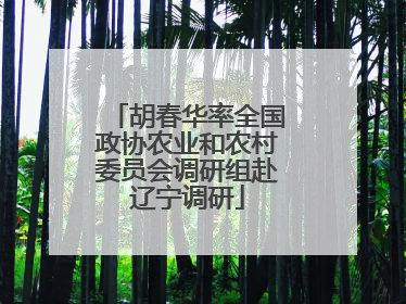 胡春华率全国政协农业和农村委员会调研组赴辽宁调研