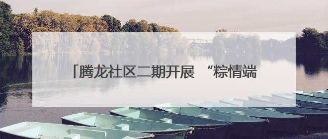 腾龙社区二期开展 “粽情端午 爱在夕阳”便民服务活动