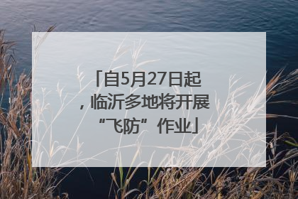自5月27日起，临沂多地将开展“飞防”作业