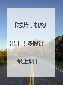 芯片，机构出手！多股评级上调