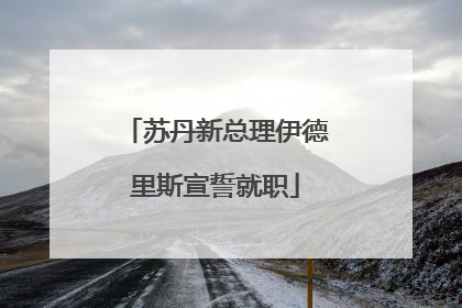 苏丹新总理伊德里斯宣誓就职