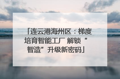 连云港海州区：梯度培育智能工厂 解锁“智造”升级新密码