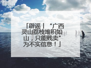 辟谣丨“广西灵山荔枝堆积如山，只能贱卖”为不实信息！