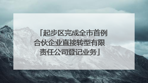 起步区完成全市首例合伙企业直接转型有限责任公司登记业务
