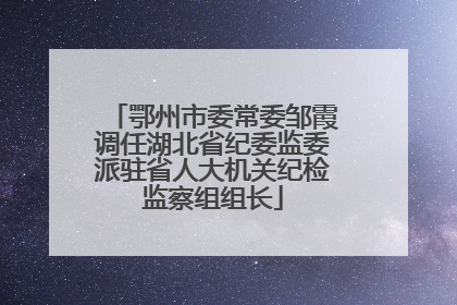 鄂州市委常委邹霞调任湖北省纪委监委派驻省人大机关纪检监察组组长