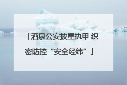 酒泉公安披星执甲 织密防控“安全经纬”