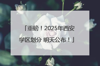 重磅！2025年西安学区划分 明天公布！