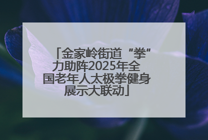 金家岭街道“拳”力助阵2025年全国老年人太极拳健身展示大联动