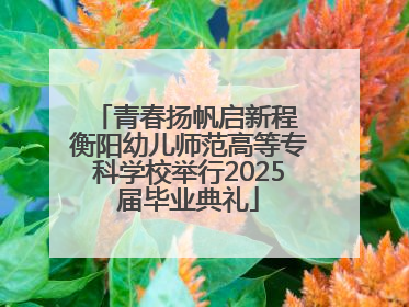青春扬帆启新程 衡阳幼儿师范高等专科学校举行2025届毕业典礼