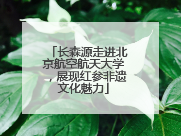 长森源走进北京航空航天大学，展现红参非遗文化魅力