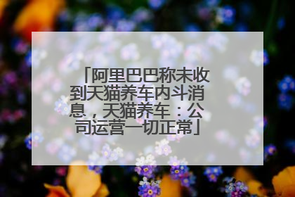 阿里巴巴称未收到天猫养车内斗消息，天猫养车：公司运营一切正常