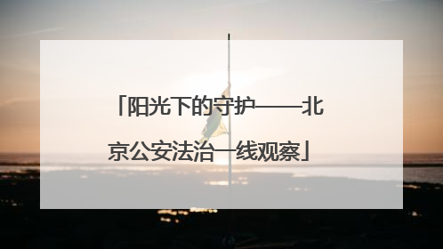 阳光下的守护——北京公安法治一线观察