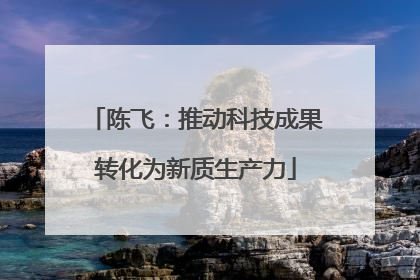 陈飞：推动科技成果转化为新质生产力
