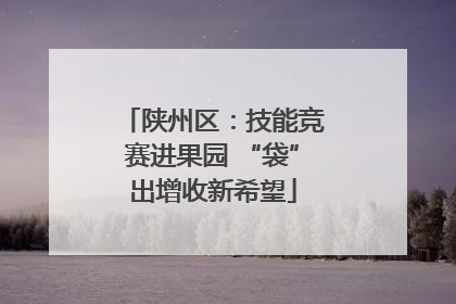 陕州区：技能竞赛进果园 “袋”出增收新希望
