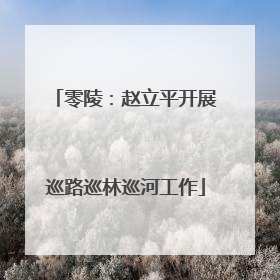 零陵：赵立平开展巡路巡林巡河工作