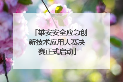 雄安安全应急创新技术应用大赛决赛正式启动