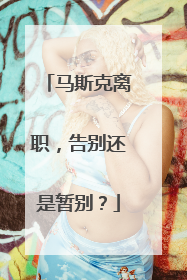 马斯克离职，告别还是暂别？