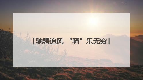 驰骋追风 “骑”乐无穷
