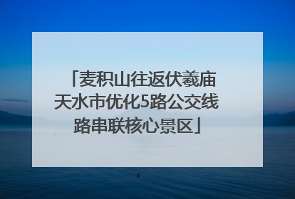 麦积山往返伏羲庙 天水市优化5路公交线路串联核心景区