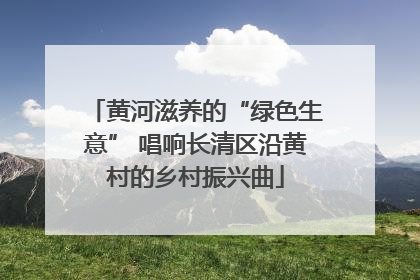 黄河滋养的“绿色生意” 唱响长清区沿黄村的乡村振兴曲