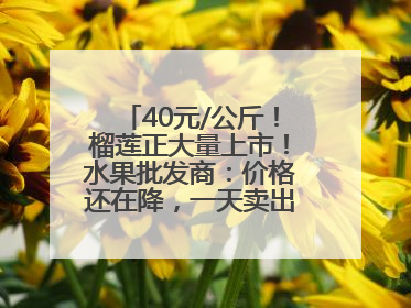 40元/公斤！榴莲正大量上市！水果批发商：价格还在降，一天卖出2000箱