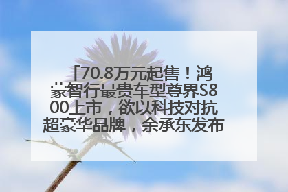 70.8万元起售！鸿蒙智行最贵车型尊界S800上市，欲以科技对抗超豪华品牌，余承东发布会未提及迈巴赫